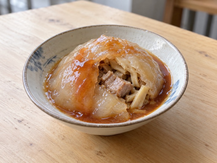 肉圓(バーワン)の見た目を紹介する生成画像