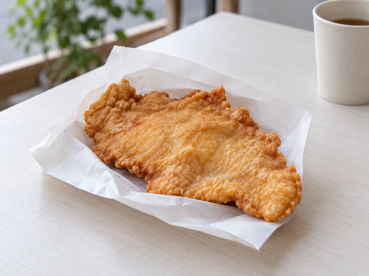 紙袋に入った大きな台湾式フライドチキンの生成画像